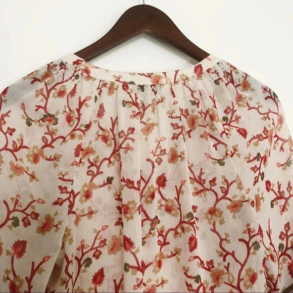 🍁 Old Navy | Floral Boho Sheer 3/4 Length Top - Picture 7 of 7